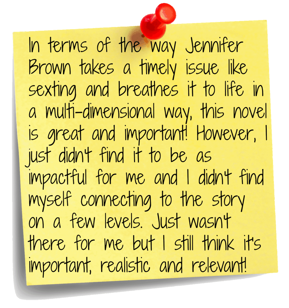 Thousand Words by Jennifer Brown-  teen issue book