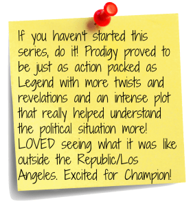 Prodigy by Marie Lu book review