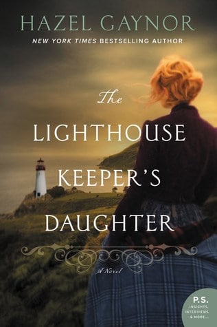 Book cover for The Lighthouse Keeper's Daughter -- woman facing away on a cliff looking at a lighthouse