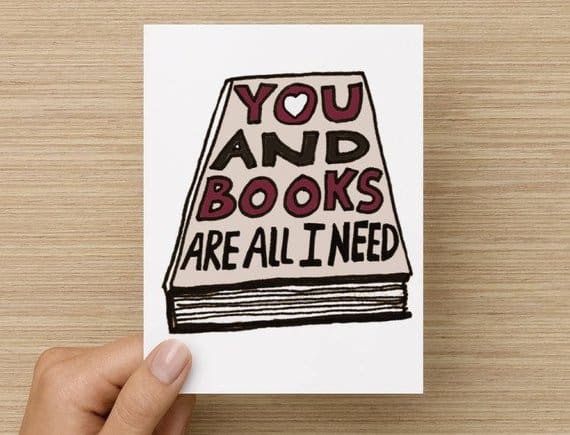 Perfect Valentine's Day card for book lovers to give so your partner or friend knows you love them just as much as books!