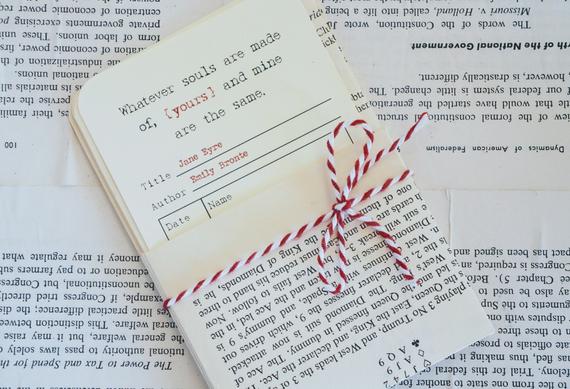 Love this adorable set of literary Valentine's day cards for library lovers and librarians!