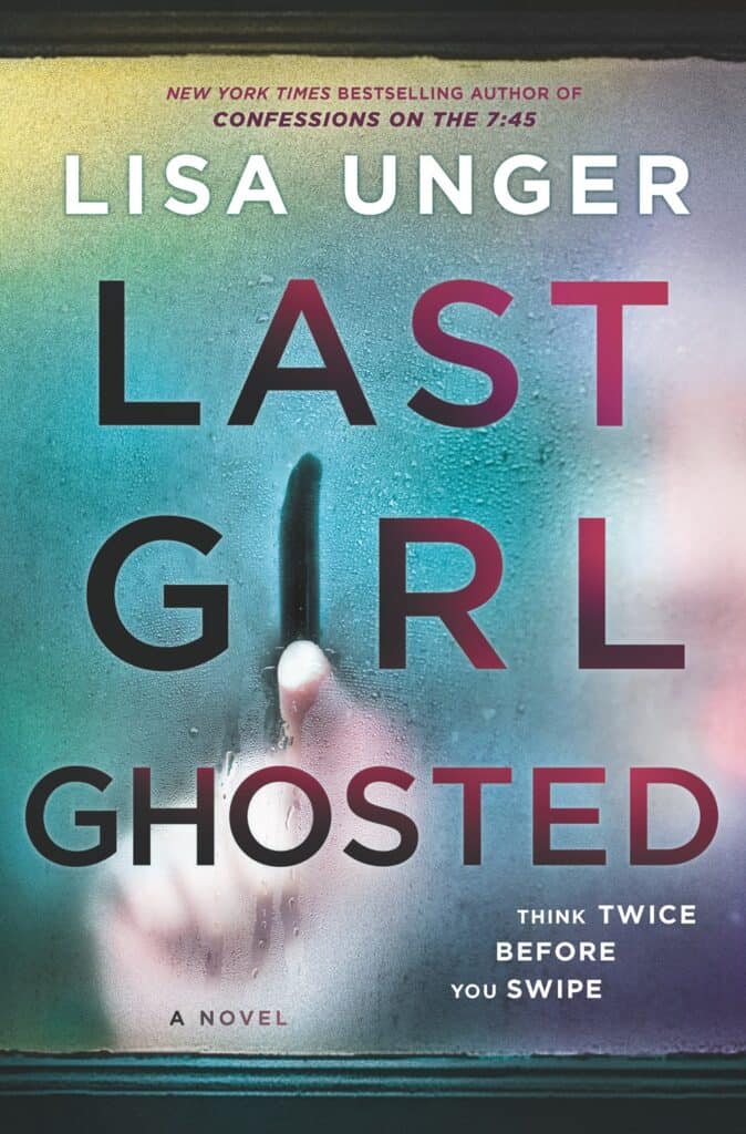 Book cover for Last Girl Ghosted - cover looks like a foggy window and a blurred face is seen behind it with their finger drawing the "I" in girl in the title